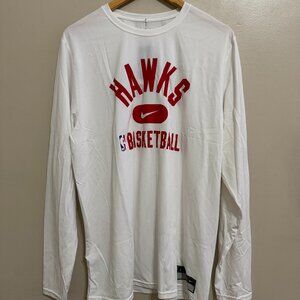 Nike NBA Atlanta Hawks Basketball Team Issue On-Court Practice LS Shirt Mens L